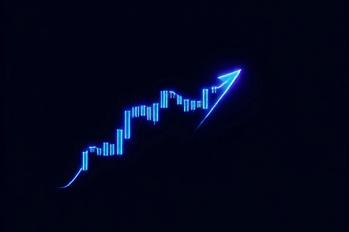 An illustration of a hammer candlestick appearing exactly at a glowing support line